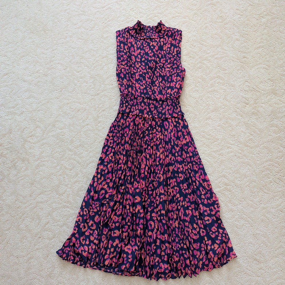 Nanette Lepore Pink and Black Midi Dress